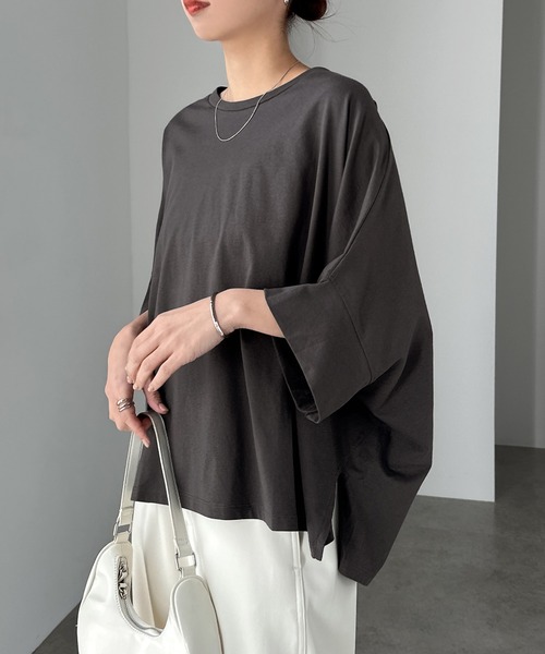 tシャツ コットン天竺ドルマンTシャツ レディース | andme | 20