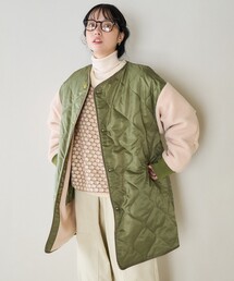 高い品質 FREAK'S STORE ノーカラーコート コート 2WAYフリース袖 キルト ジャケット・アウター