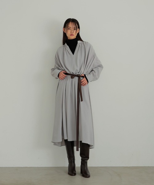 ワンピース 24AW ARTS&SCIENCE gather dress/dark gray DRESSLAVE（ドレスレイブ） ワンピース fluid silhouette gather dress