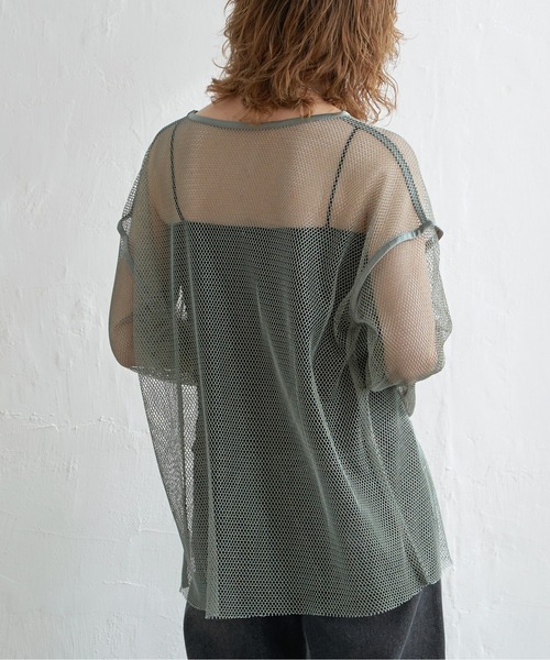 tシャツ dreamingメッシュtops レディース SHEENA tシャツ ショート丈メッシュニットトップス レディース