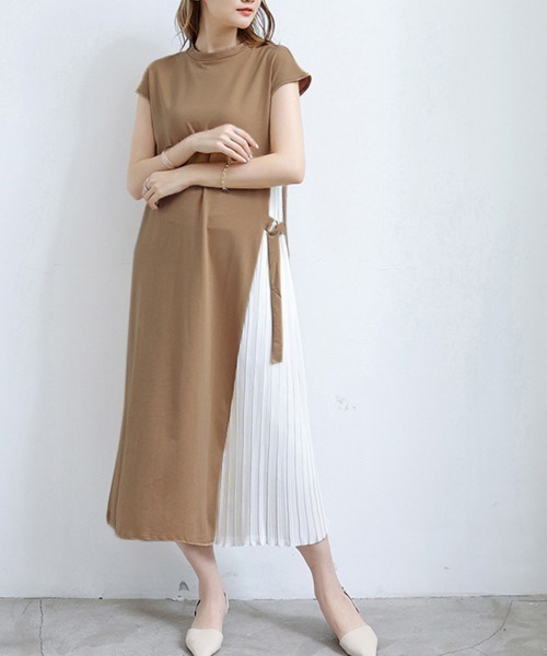 miniministore ワンピース サイドプリーツ ロング 夏 : ZOZOTOWN