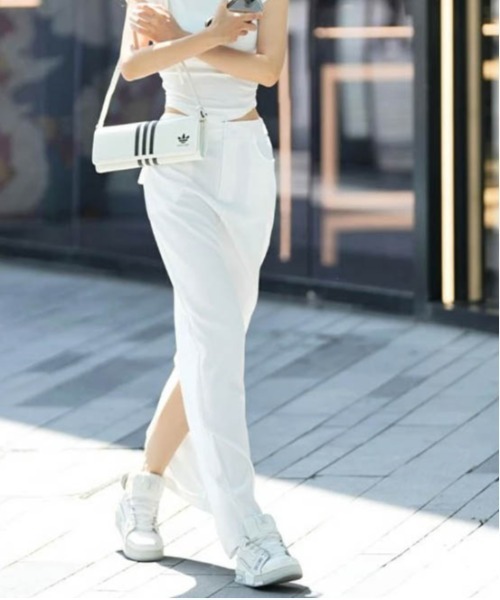 ロングスカート スカート front zip slit long skirt /フロント ジップ スリット