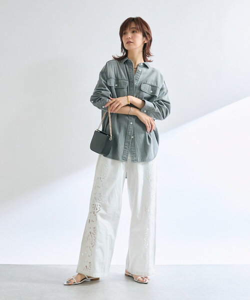 新品同様【MONN.:.(モン)】ビッグデニムシャツ MONN.:./ビッグデニムシャツ（シャツ/ブラウス）｜RIVE DROITE