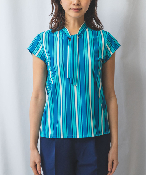 ナラカミーチェ（NARACAMICIE）/【NARACAMICIE】マルチストライプボウタイブラウス NARACAMICIE（ナラカミーチェ） tシャツ 「NARACAMICIE」マルチ