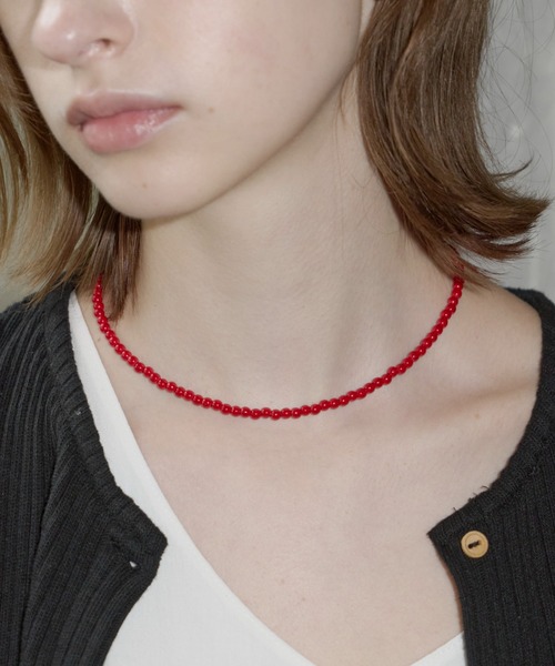 GIUNON フロントボタンリブトップス ミニビーズネックレス GIUNON ネックレス mini beads necklace / ミニビーズネックレス