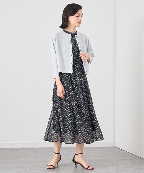 ANAYI ドレス リトルフラワープリントラッフル ワンピース