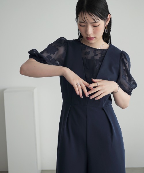 結婚式　お呼ばれ　オケージョン　パーティー　ドレス　パンツ　ネイビー Callarus パンツドレス 「結婚式・パーティー・お呼ばれ