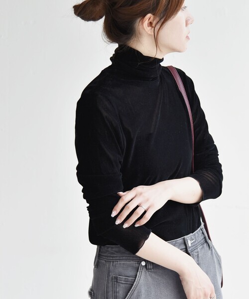 tシャツ quaranciel:「洗濯機可能」フロッキー シアー タートル ネック 2 レディース quaranciel tシャツ quaranciel:「洗濯機可能」フロッキー