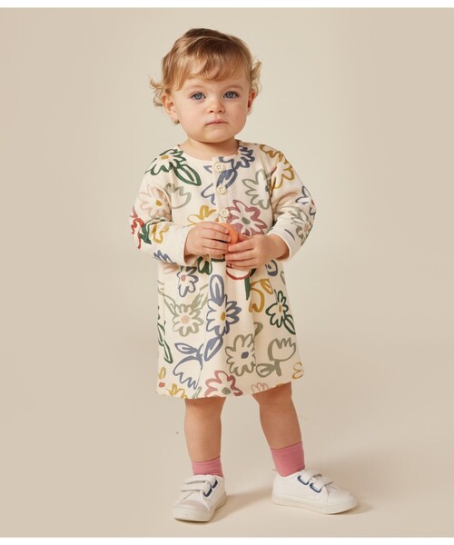 【新品】プチバトー　スウェット長袖ワンピース　5ans スウェット長袖ワンピース｜ベビー服・子供服通販のPETTIT