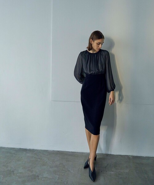 EPOCA ワンピース 「24 TWENTY FOUR Noble」 シフォンコンビドレス  