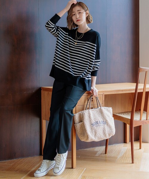 パンツ 「Oggi2月号掲載/洗える」ウォームストレッチ テーパード