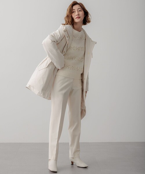 パンツ 「Oggi2月号掲載/洗える」ウォームストレッチ テーパード