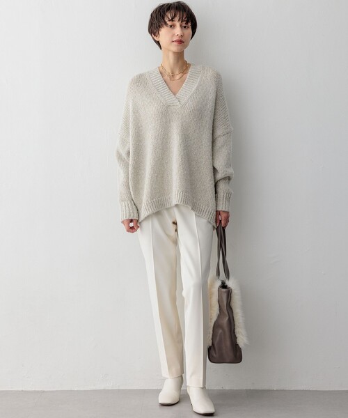 パンツ 「Oggi2月号掲載/洗える」ウォームストレッチ テーパード