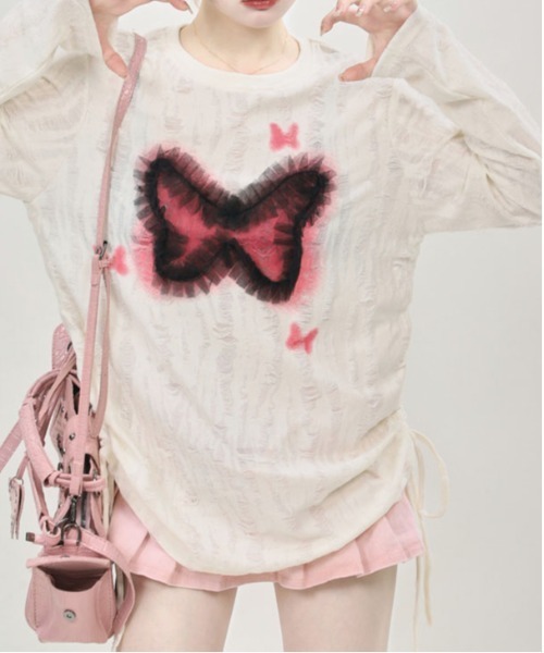tシャツ 「.KOM/ドットケーオーエム」バタフライトップス「Y」「CN」 レディース メンズ