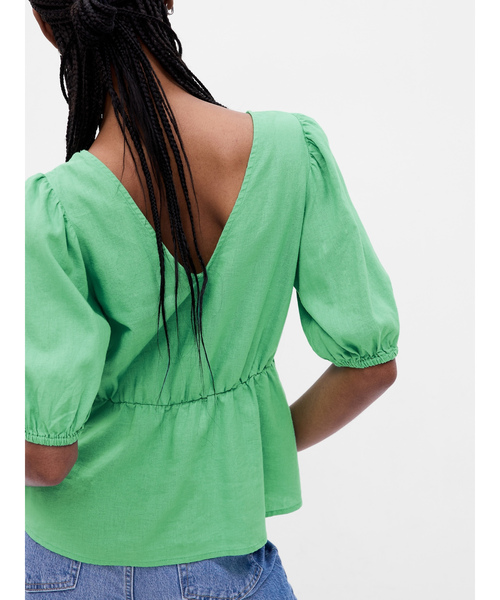 「GAP」 半袖ブラウス S グリーン レディース_画像3