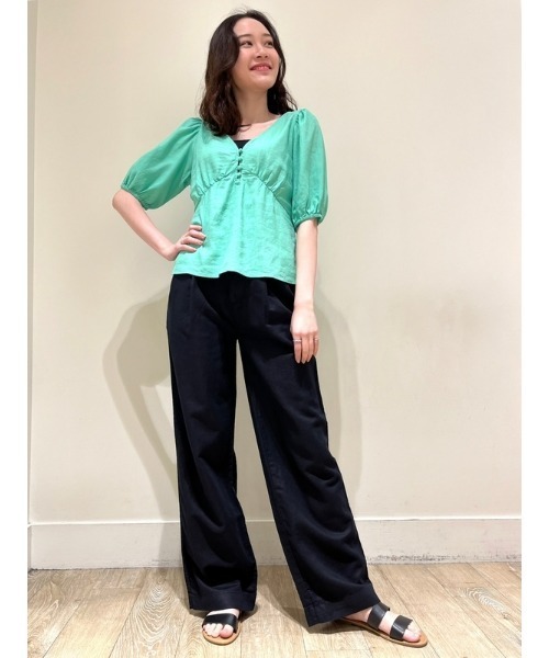 「GAP」 半袖ブラウス S グリーン レディース_画像6