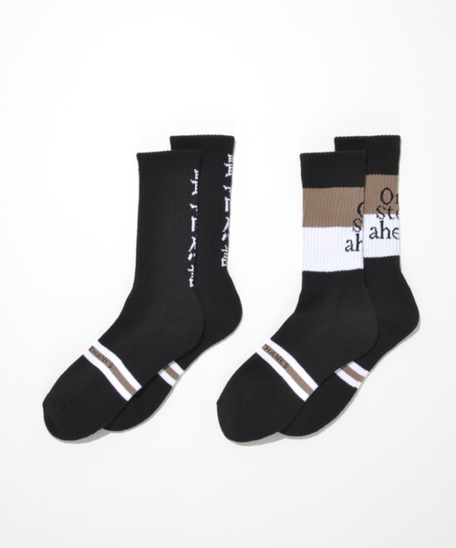 SUPERTHANKS 靴下 「2足セット」バックプリント＆ライン