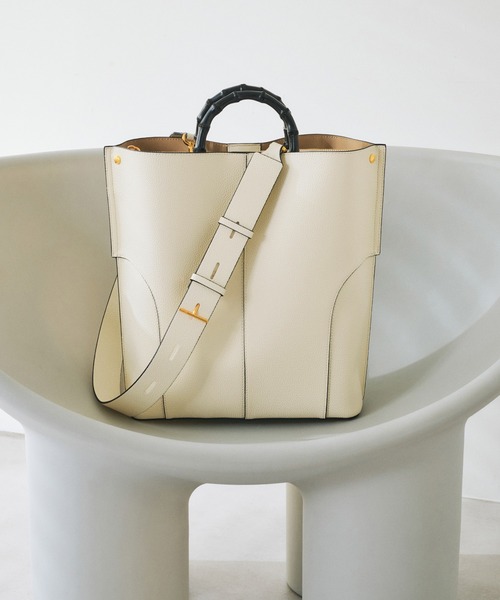 【潤】E'POR　BAMBOO BAG Large　オフホワイト E'POR トートバッグ 「E'POR」BAMBOO BAG Large「通勤」「A4対応