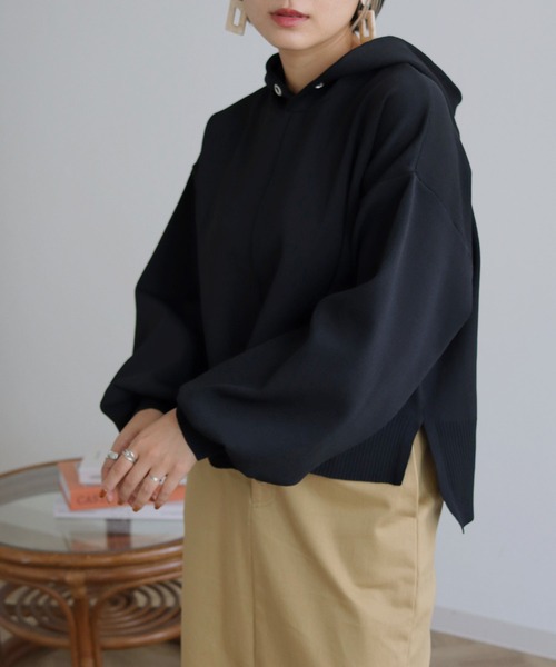 「HER CLOSET」 プルオーバーパーカー M ライトグレー レディース_画像2