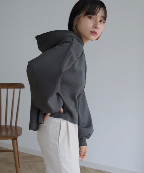 「HER CLOSET」 プルオーバーパーカー M ライトグレー レディース_画像5