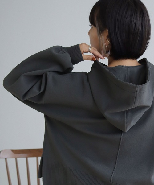「HER CLOSET」 プルオーバーパーカー M ライトグレー レディース_画像6