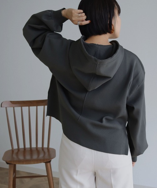 「HER CLOSET」 プルオーバーパーカー M ライトグレー レディース_画像7