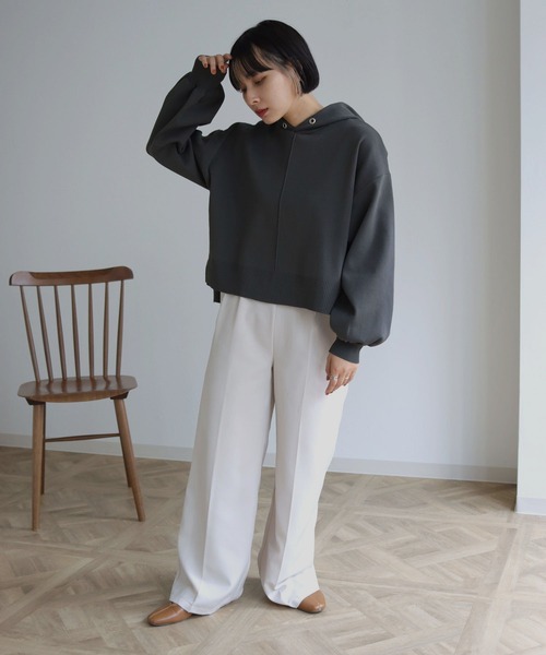 「HER CLOSET」 プルオーバーパーカー M ライトグレー レディース_画像8