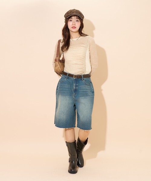 バズりデニム★ビックリボンデニムパンツ 新品タグ付き PUBLUX ジーンズ デニム デニムパンツ PUBLUX/パブリュクス