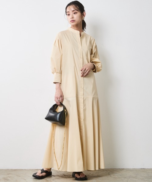 CHIC STYLE ワンピース 裾フレアシャツマキシワンピース「大きい