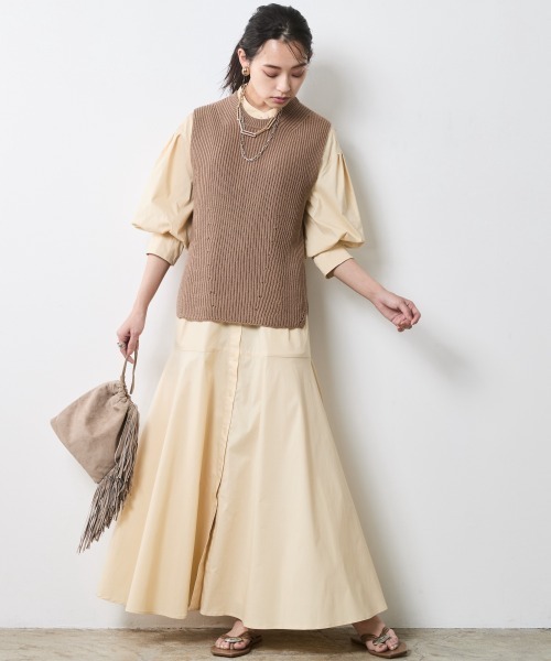 美品✨ styling/ 裾サイドフレア　シャツワンピース Isn't She？ シャツワンピース 裾フレアシャツワンピ : ZOZOTOWN