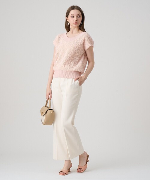 新品タグ付き♪ANAYI　アナイ今季春夏　GIMAフェザーVプルオーバー ANAYI ニット セーター GIMAフェザーVプルオーバー レディース