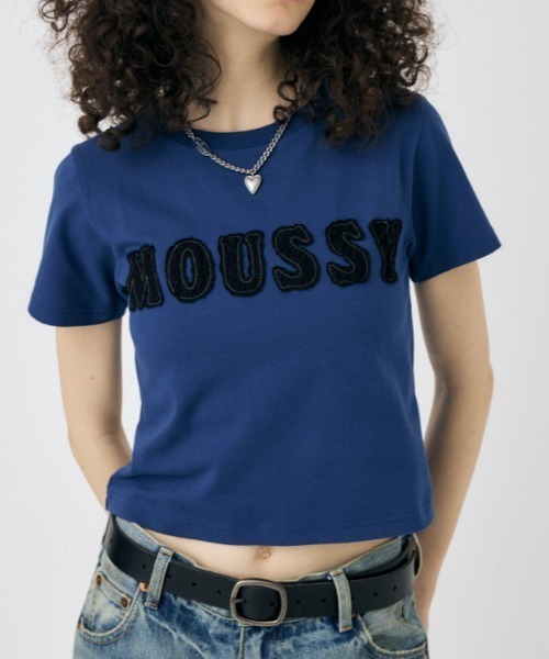 【完売品】未使用タグ付きPATCH LACE MOUSSY TINY Tシャツ MOUSSY tシャツ 「ライトグレー ZOZO限定カラー」PATCH LACE