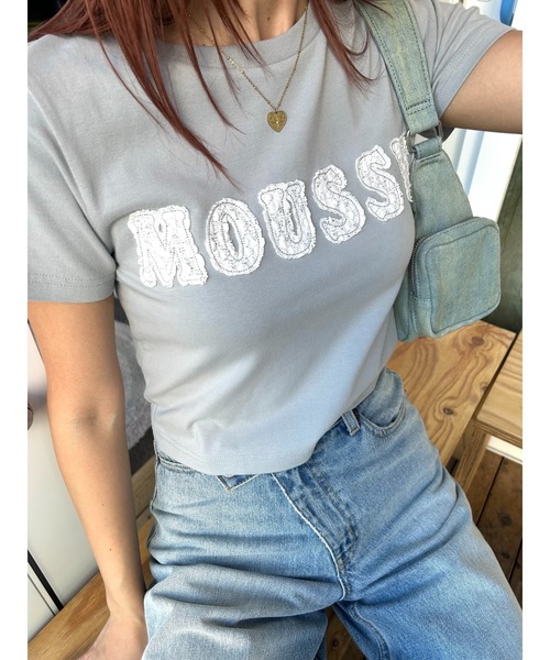 MOUSSY tシャツ 「ライトグレー ZOZO限定カラー」PATCH LACE