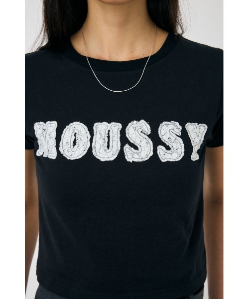 THE BLACK PATCH moussy Tシャツホワイト ブラックアイパッチ×マウジー THE BLACK EYE PATCH×MOUSSY ロゴ