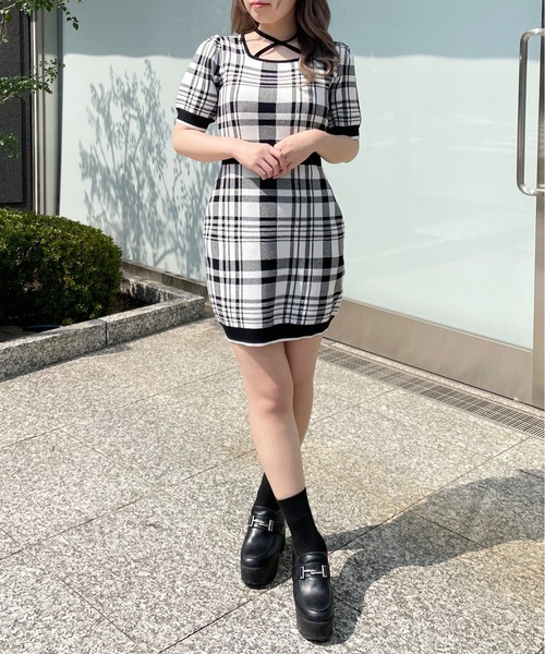 abc*une face ジャガードバックリボンワンピースピンク one way abc une face ワンピース ジャガードバックリボンワンピース