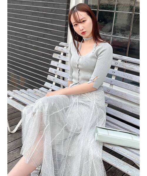 dazzlin（ダズリン） ニット セーター ハーフスリーブレイヤードカーデ