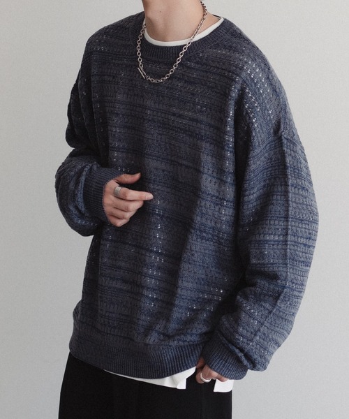 「epnok」 長袖ニット SMALL ブラック メンズ_画像2