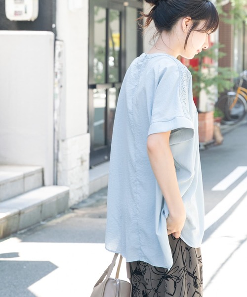 完売☆新品　アーバンリサーチドアーズ　ピンタックレースブラウス アイテムズ アーバンリサーチ ITEMS URBAN RESEARCH ピンタックレース