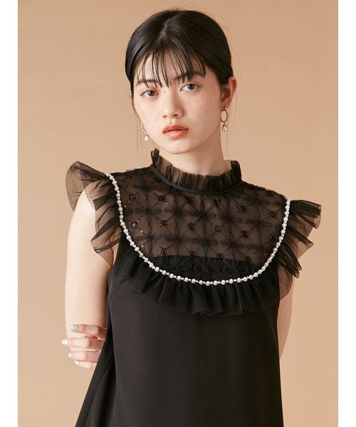 リリーブラウン　L.B CANDY STOCK 衿付きミニワンピース Lily Brown◇L.B CANDY STOCK/衿付きミニワンピース/O/BRW