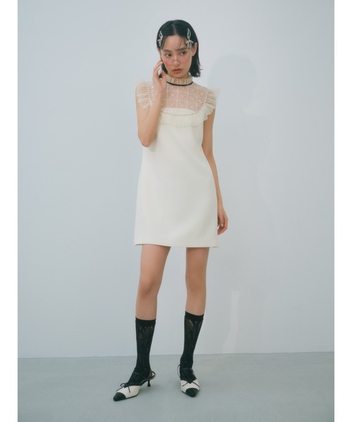 LILY BROWN L.B CANDY STOCK ミニワンピース LILY BROWN ワンピース 「L.B CANDY STOCK」チュールドッキング