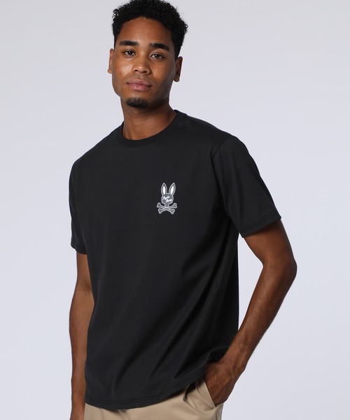 PSYCHO BUNNY ブラック　シャツ Psycho Bunny（サイコバニー） tシャツ ラバーロゴバニー Tシャツ