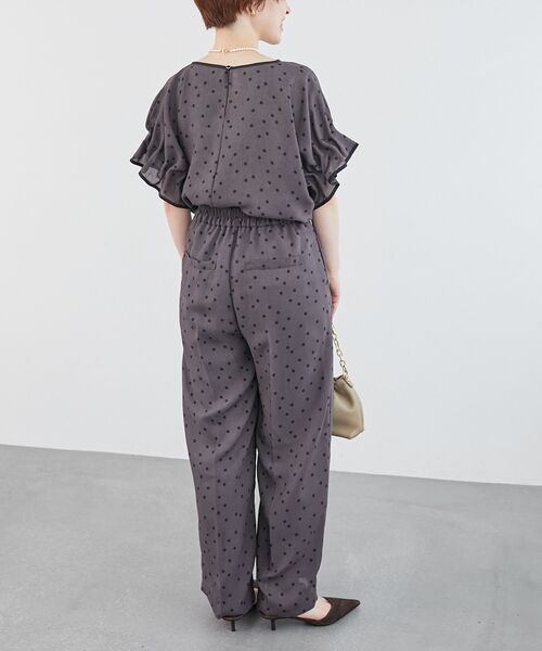 ブラウス シャツ リネンライクスラブドットギャザーブラウス レディース le.coeur blanc ブラウス シャツ リネンライクスラブドット