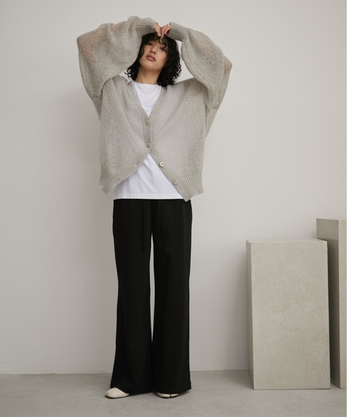 「Aunt Marie's」 ニットカーディガン FREE ブラウン レディース_画像3