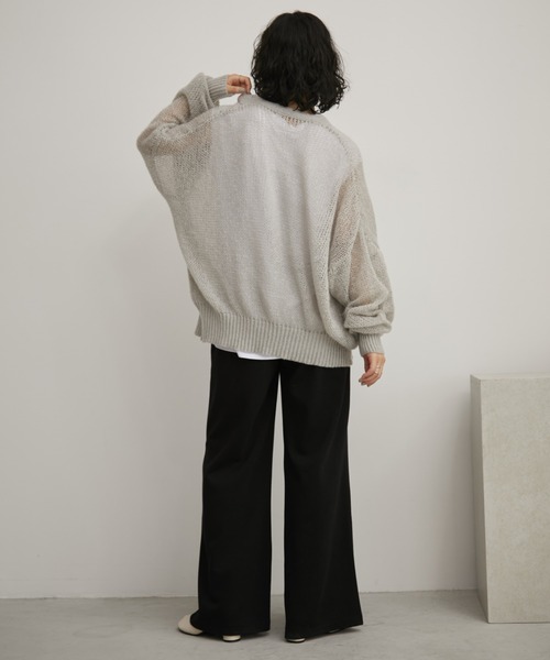 「Aunt Marie's」 ニットカーディガン FREE ブラウン レディース_画像4