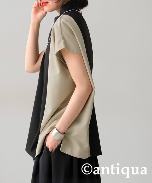 tシャツ Bicolor tops　バイカラートップス レディース SLY（スライ）の「BI COLOR STITCH TOPS バイカラー ステッチ