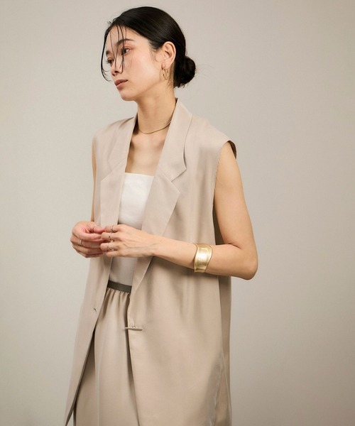SALON adam et rope' ベスト ジレ キュプラツイルジレブラウス