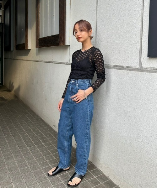 パンツ TODAYFUL TODAYFUL 「TODAYFUL」 加工デニムパンツ 25inch ブラック