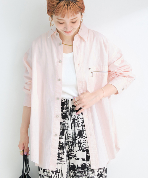 ブラウス シャツ ウォッシャブル / DU JOUR/デュ ジュール JEAN ZIP POCKET SHIRT レディース