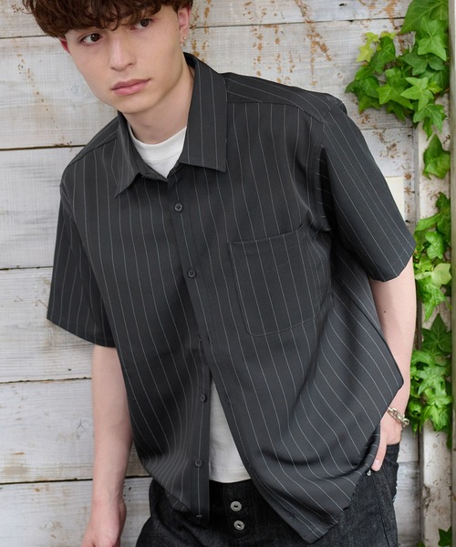 kutir（クティール） シャツ DRAWCORD STRIPE SHIRT／ドローコード