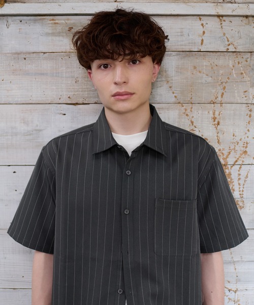 kutir（クティール） シャツ DRAWCORD STRIPE SHIRT／ドローコード